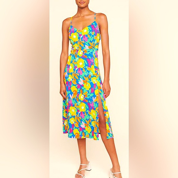 Sugarlips Floral Midi Dress Spaghetti Straps Size Small Yara Parting Ways - Picture 2 of 6